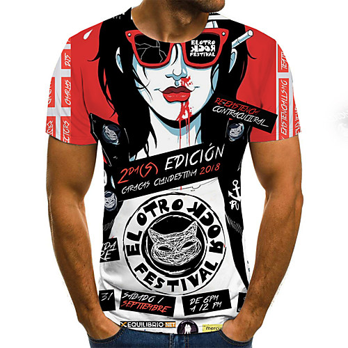 Men's Daily Holiday Street chic / Exaggerated T-shirt - Color Block / 3D Print Red
Men's Daily Holiday Street chic / Exaggerated T-shirt - Color Block / 3D Print Red
