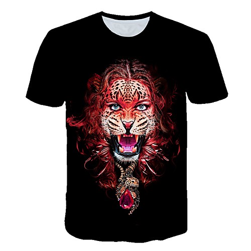 Men's Daily Sports Street chic / Exaggerated T-shirt - Geometric / 3D / Animal Lion, Print Black
Men's Daily Sports Street chic / Exaggerated T-shirt - Geometric / 3D / Animal Lion, Print Black