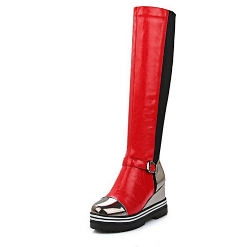 Women's Boots Wedge Heel Round Toe PU Mid-Calf Boots Fall & Winter Black / Red / Gray
Women's Boots Wedge Heel Round Toe PU Mid-Calf Boots Fall & Winter Black / Red / Gray