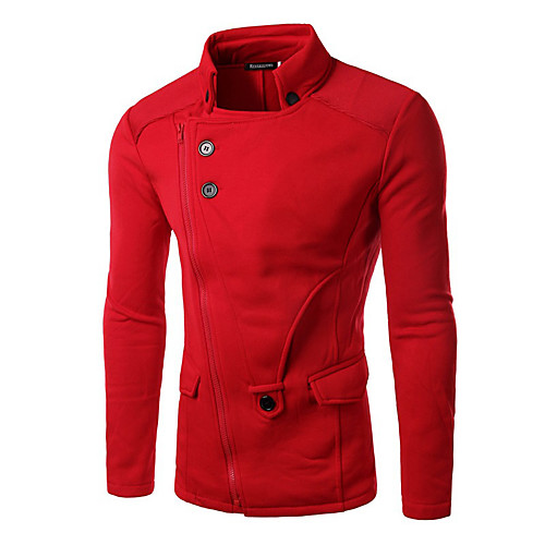 Men's Daily Basic Winter Regular Jacket, Solid Colored Stand Long Sleeve Cotton Black / Red / Gray
Men's Daily Basic Winter Regular Jacket, Solid Colored Stand Long Sleeve Cotton Black / Red / Gray