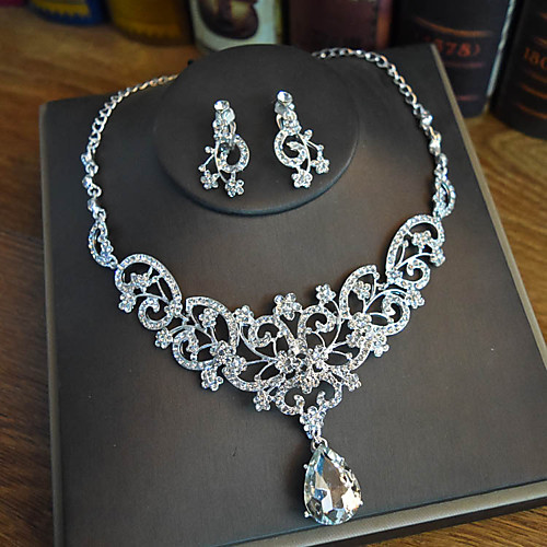 Women's White AAA Cubic Zirconia Necklace Earrings Retro Stylish Classic Vintage Silver Earrings Jewelry Silver For Wedding Engagement Promise 1 set
Women's White AAA Cubic Zirconia Necklace Earrings Retro Stylish Classic Vintage Silver Earrings Jewelry Silver For Wedding Engagement Promise 1 set