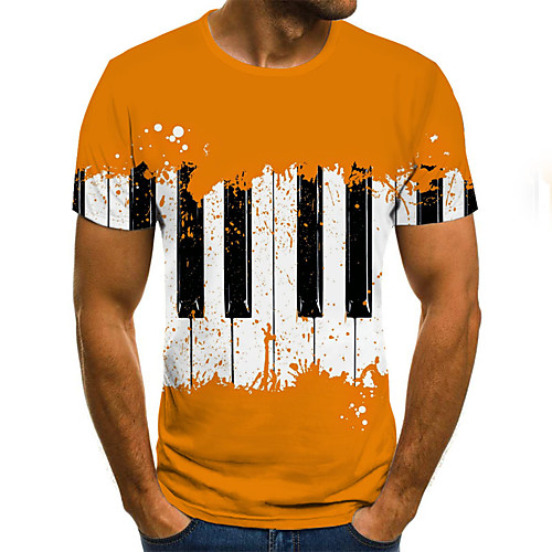 Men's Daily Sports Basic / Exaggerated T-shirt - Color Block / 3D Black & White, Print Orange
Men's Daily Sports Basic / Exaggerated T-shirt - Color Block / 3D Black & White, Print Orange