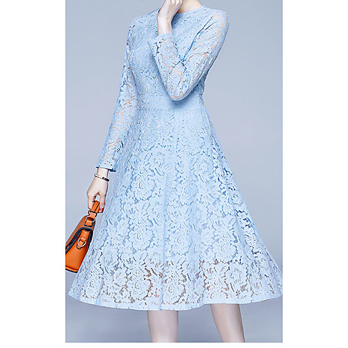Women's Casual Evening Party Elegant A Line Dress - Solid Colored Lace Patchwork Blushing Pink Blue S M L XL
Women's Casual Evening Party Elegant A Line Dress - Solid Colored Lace Patchwork Blushing Pink Blue S M L XL