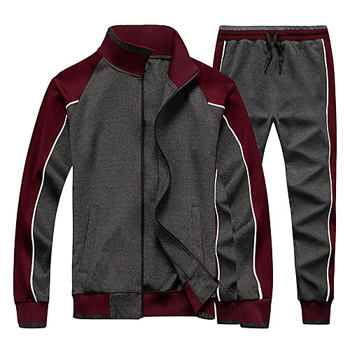 Men's 2-Piece Patchwork Tracksuit Sweatsuit Streetwear 2pcs Winter Front Zipper Mandarin Collar Running Fitness Jogging Thermal / Warm Windproof Soft Sportswear Track Jacket and Pants Long Sleeve
Men's 2-Piece Patchwork Tracksuit Sweatsuit Streetwear 2pcs Winter Front Zipper Mandarin Collar Running Fitness Jogging Thermal / Warm Windproof Soft Sportswear Track Jacket and Pants Long Sleeve