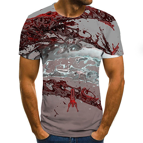 Men's Daily Sports Basic / Exaggerated T-shirt - Color Block / 3D Black & White, Print Wine 
Men's Daily Sports Basic / Exaggerated T-shirt - Color Block / 3D Black & White, Print Wine
