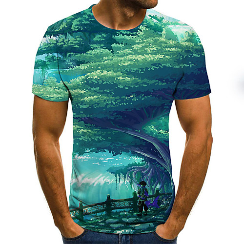Men's Daily Sports Basic / Exaggerated T-shirt - Color Block / 3D Black & White, Print Green
Men's Daily Sports Basic / Exaggerated T-shirt - Color Block / 3D Black & White, Print Green