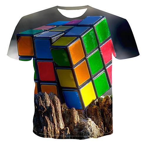 Men's Geometric Graphic Print T-shirt Daily Round Neck Rainbow / Summer / Short Sleeve
Men's Geometric Graphic Print T-shirt Daily Round Neck Rainbow / Summer / Short Sleeve