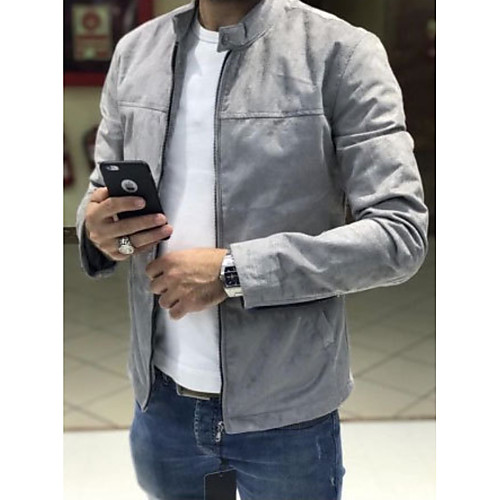 Men's Daily Fall & Winter Regular Jacket, Solid Colored Stand Long Sleeve Polyester Black / Brown / Navy Blue
Men's Daily Fall & Winter Regular Jacket, Solid Colored Stand Long Sleeve Polyester Black / Brown / Navy Blue