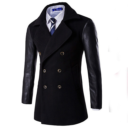Men's Daily Fall & Winter Long Coat, Color Block V Neck Long Sleeve Polyester Black / Wine / Navy Blue
Men's Daily Fall & Winter Long Coat, Color Block V Neck Long Sleeve Polyester Black / Wine / Navy Blue