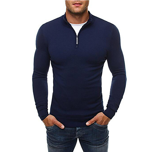 

Men's Solid Colored Long Sleeve Pullover Sweater Jumper, Queen Anne Fall / Winter Black / Dark Gray / Navy Blue US36 / UK36 / EU44 / US38 / UK38 / EU46 / US40 / UK40 / EU48