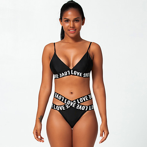 Women's Basic Black Bandeau Cheeky High Waist Bikini Swimwear - Geometric Solid Colored Lace up Print S M L Black
Women's Basic Black Bandeau Cheeky High Waist Bikini Swimwear - Geometric Solid Colored Lace up Print S M L Black