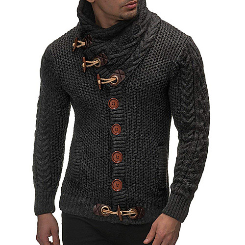 

Men's Solid Colored Long Sleeve Pullover Sweater Jumper, Pullover Fall / Winter Black / Camel / Dark Gray US32 / UK32 / EU40 / US34 / UK34 / EU42 / US36 / UK36 / EU44