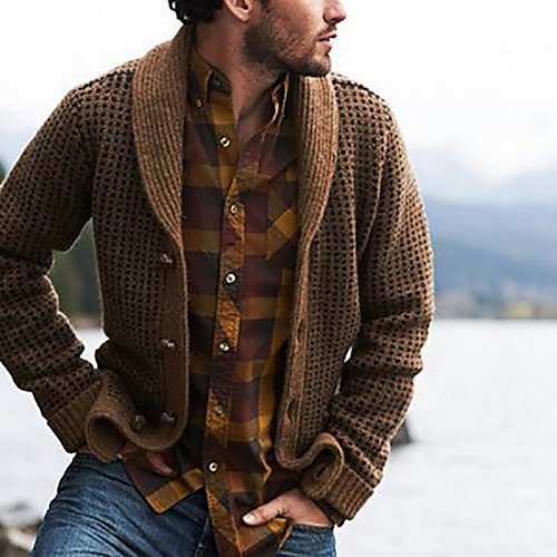 Men's Daily Fall & Winter Regular Jacket, Solid Colored Rolled collar Long Sleeve Polyester Khaki
Men's Daily Fall & Winter Regular Jacket, Solid Colored Rolled collar Long Sleeve Polyester Khaki