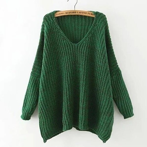 Women's Solid Colored Long Sleeve Pullover Sweater Jumper, V Neck Brown / Green / Gray One-Size
Women's Solid Colored Long Sleeve Pullover Sweater Jumper, V Neck Brown / Green / Gray One-Size