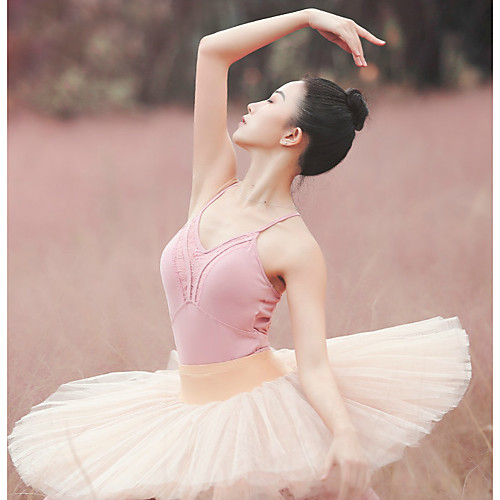 

Ballet Leotards Women's Training / Performance Chinlon Lace / Criss Cross Sleeveless Natural Leotard / Onesie