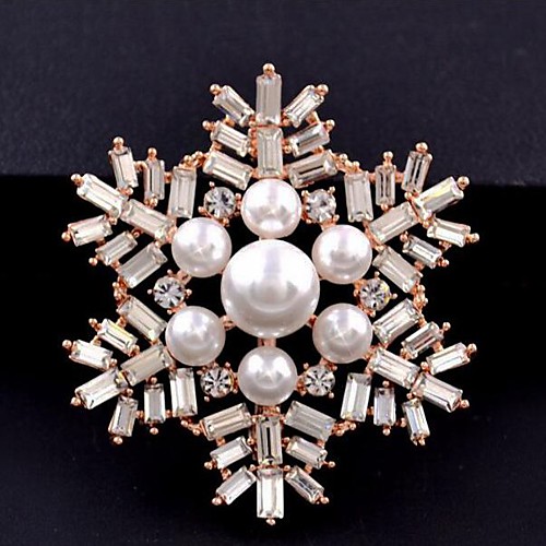 

Women's Cubic Zirconia Brooches Classic Snowflake Classic Basic Brooch Jewelry Gold Silver For Party Graduation Gift Daily Festival
