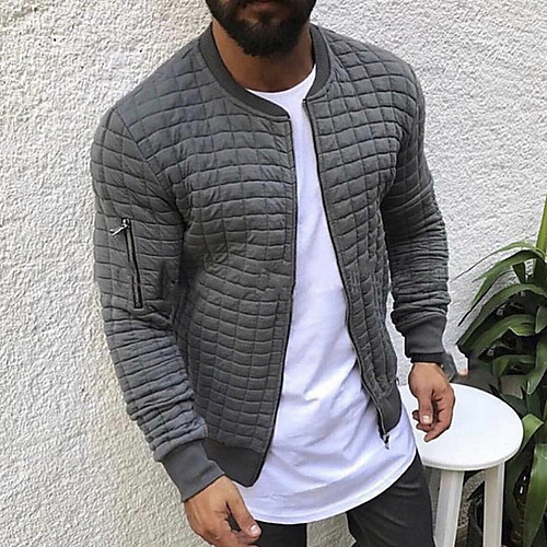 Men's Daily Fall & Winter Regular Jacket, Solid Colored Stand Long Sleeve Polyester Black / Gray / Khaki
Men's Daily Fall & Winter Regular Jacket, Solid Colored Stand Long Sleeve Polyester Black / Gray / Khaki