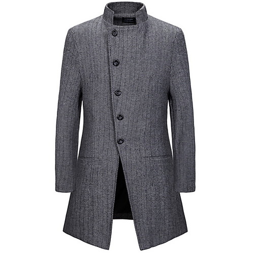 Men's Daily Fall & Winter Long Coat, Solid Colored Stand Long Sleeve Polyester Gray / Khaki
Men's Daily Fall & Winter Long Coat, Solid Colored Stand Long Sleeve Polyester Gray / Khaki