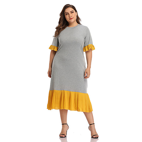 Women's Daily Wear Date Basic Elegant A Line Dress - Solid Colored Patchwork Gray L XL XXL XXXL
Women's Daily Wear Date Basic Elegant A Line Dress - Solid Colored Patchwork Gray L XL XXL XXXL