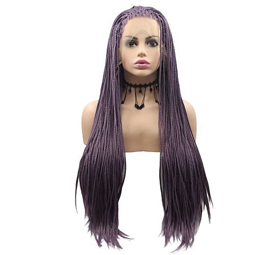 Synthetic Lace Front Wig Plaited Braid Lace Front Wig Medium Length Purple Synthetic Hair 26 inch Women's Women Faux Locs Wig Purple Sylvia
Synthetic Lace Front Wig Plaited Braid Lace Front Wig Medium Length Purple Synthetic Hair 26 inch Women's Women Faux Locs Wig Purple Sylvia
