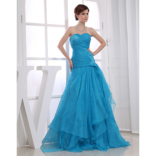 A-Line Sweetheart Neckline Floor Length Organza Elegant Engagement / Prom / Formal Evening Dress with Appliques / Ruched 2020
A-Line Sweetheart Neckline Floor Length Organza Elegant Engagement / Prom / Formal Evening Dress with Appliques / Ruched 2020