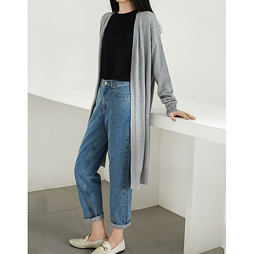 Women's Solid Colored Long Sleeve Cardigan Sweater Jumper, V Neck Gray One-Size
Women's Solid Colored Long Sleeve Cardigan Sweater Jumper, V Neck Gray One-Size