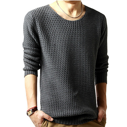 

Men's Solid Colored Long Sleeve Pullover Sweater Jumper, Round Black / Dark Gray / Gray US36 / UK36 / EU44 / US38 / UK38 / EU46 / US40 / UK40 / EU48