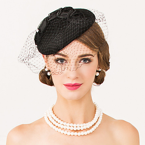 Hat Headwear 100% Wool Fascinators / Hats / Headwear with Flower / Silk Thread 1 pc Special Occasion / Party / Evening Headpiece
Hat Headwear 100% Wool Fascinators / Hats / Headwear with Flower / Silk Thread 1 pc Special Occasion / Party / Evening Headpiece