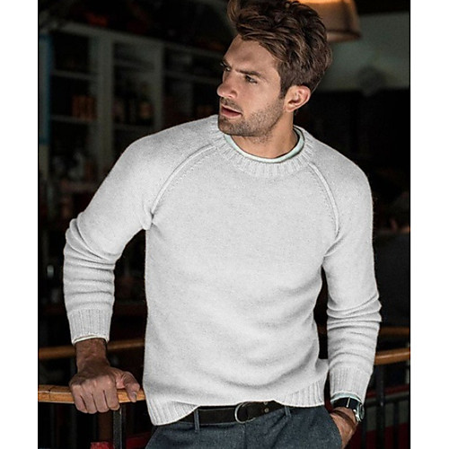 

Men's Solid Colored Long Sleeve Pullover Sweater Jumper, Round Black / Blushing Pink / Yellow US32 / UK32 / EU40 / US34 / UK34 / EU42 / US36 / UK36 / EU44