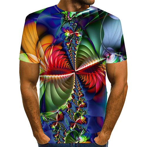 Men's Daily Going out Basic / Exaggerated T-shirt - Floral / Geometric / 3D Print Rainbow
Men's Daily Going out Basic / Exaggerated T-shirt - Floral / Geometric / 3D Print Rainbow