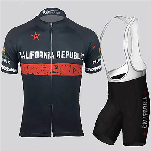 21Grams Men's Short Sleeve Cycling Jersey with Bib Shorts Black / White California Republic National Flag Bike Clothing Suit UV Resistant Breathable Quick Dry Sports California Republic Mountain Bike
21Grams Men's Short Sleeve Cycling Jersey with Bib Shorts Black / White California Republic National Flag Bike Clothing Suit UV Resistant Breathable Quick Dry Sports California Republic Mountain Bike