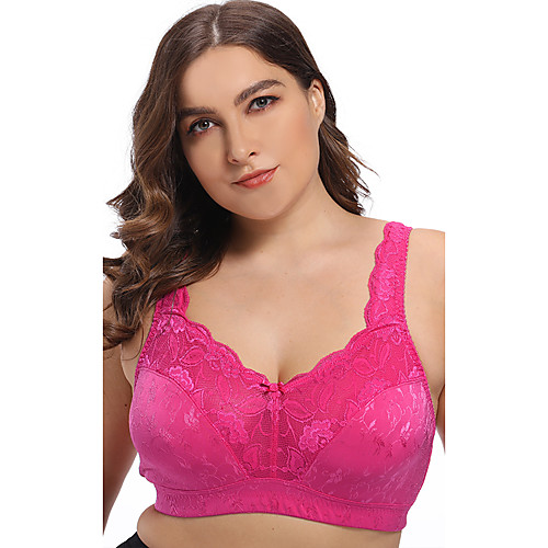 Women's Wireless Lace Bras Padless Full Coverage Bra Solid Color Lace Embroidered Fuchsia
Women's Wireless Lace Bras Padless Full Coverage Bra Solid Color Lace Embroidered Fuchsia