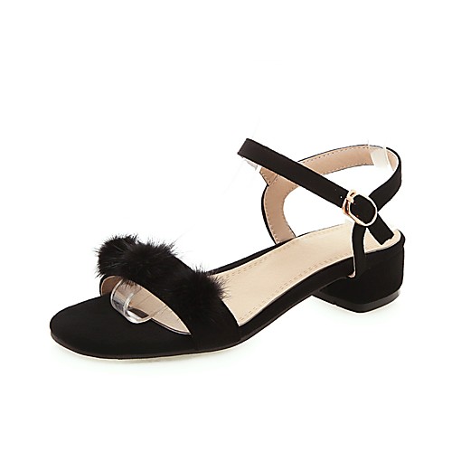 Women's Sandals Chunky Heel Open Toe Buckle Suede Preppy / Minimalism Summer Black / Gray / Party & Evening
Women's Sandals Chunky Heel Open Toe Buckle Suede Preppy / Minimalism Summer Black / Gray / Party & Evening