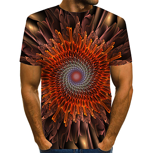 Men's Daily Going out Basic / Exaggerated T-shirt - Geometric / 3D / Visual Deception Print Brown
Men's Daily Going out Basic / Exaggerated T-shirt - Geometric / 3D / Visual Deception Print Brown
