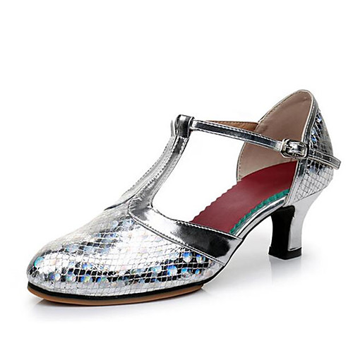 Women's Modern Shoes Faux Leather T-Strap Heel Cuban Heel Customizable Dance Shoes Brown / Gold / Silver
Women's Modern Shoes Faux Leather T-Strap Heel Cuban Heel Customizable Dance Shoes Brown / Gold / Silver