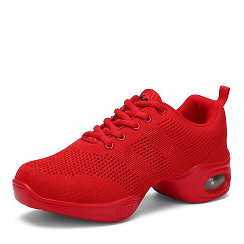 Women's Dance Sneakers Knit Lace-up Sneaker Thick Heel Customizable Dance Shoes Black / White / Red
Women's Dance Sneakers Knit Lace-up Sneaker Thick Heel Customizable Dance Shoes Black / White / Red