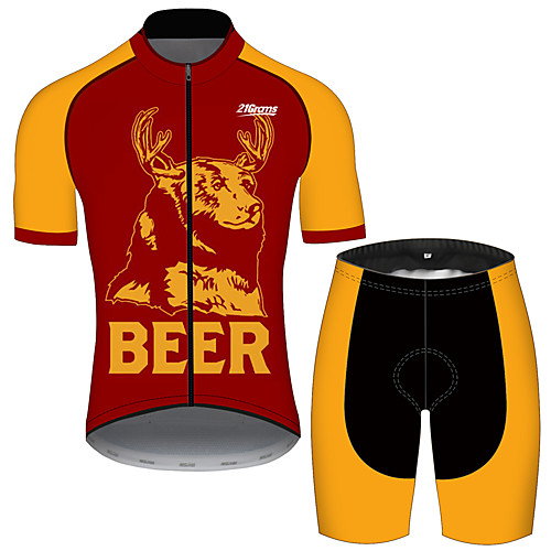 21Grams Men's Short Sleeve Cycling Jersey with Shorts Red / Yellow Oktoberfest Beer Bike Clothing Suit UV Resistant Breathable Quick Dry Sweat-wicking Sports Oktoberfest Beer Mountain Bike MTB Road
21Grams Men's Short Sleeve Cycling Jersey with Shorts Red / Yellow Oktoberfest Beer Bike Clothing Suit UV Resistant Breathable Quick Dry Sweat-wicking Sports Oktoberfest Beer Mountain Bike MTB Road