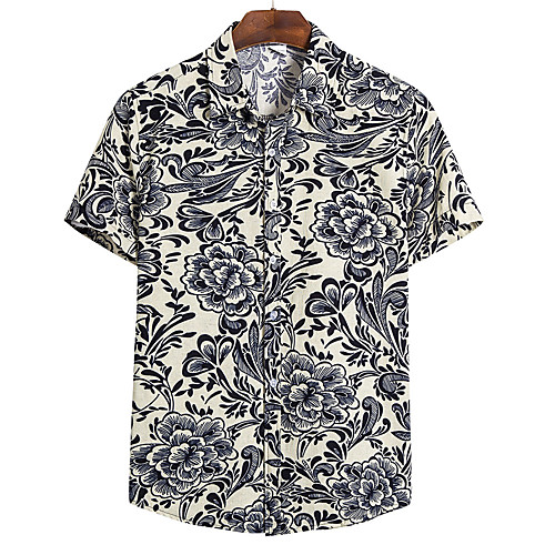 Men's Daily Going out Basic / Tropical Shirt - Floral / Color Block Print Gray
Men's Daily Going out Basic / Tropical Shirt - Floral / Color Block Print Gray
