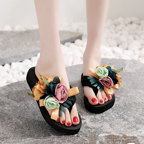 Women's Slippers & Flip-Flops Wedge Heel Open Toe Satin Flower Synthetics Casual / Sweet Spring & Fall / Spring & Summer Yellow / Red / Pink / Party & Evening
Women's Slippers & Flip-Flops Wedge Heel Open Toe Satin Flower Synthetics Casual / Sweet Spring & Fall / Spring & Summer Yellow / Red / Pink / Party & Evening