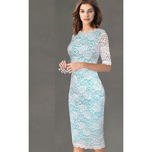 Women's Sheath Dress - Half Sleeve Color Block Slim White Black Red Light Blue S M L XL XXL XXXL
Women's Sheath Dress - Half Sleeve Color Block Slim White Black Red Light Blue S M L XL XXL XXXL