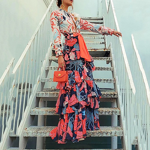 Women's Maxi Orange Dress Spring & Summer Holiday Vacation A Line Swing Floral Print Deep V Ruffle S M
Women's Maxi Orange Dress Spring & Summer Holiday Vacation A Line Swing Floral Print Deep V Ruffle S M