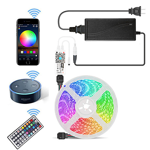 5m Flexible Tiktok LED Strip Lights / Light Sets / RGB Strip Lights 300 LEDs SMD5050 10mm 1 44Keys Remote Controller / 1 X 12V 5A Power Supply 1 set Color-changing APP Control / Cuttable / Decorative
5m Flexible Tiktok LED Strip Lights / Light Sets / RGB Strip Lights 300 LEDs SMD5050 10mm 1 44Keys Remote Controller / 1 X 12V 5A Power Supply 1 set Color-changing APP Control / Cuttable / Decorative