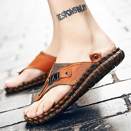 Men's PU Spring & Summer Casual Slippers & Flip-Flops Breathable Color Block Brown / Black
Men's PU Spring & Summer Casual Slippers & Flip-Flops Breathable Color Block Brown / Black