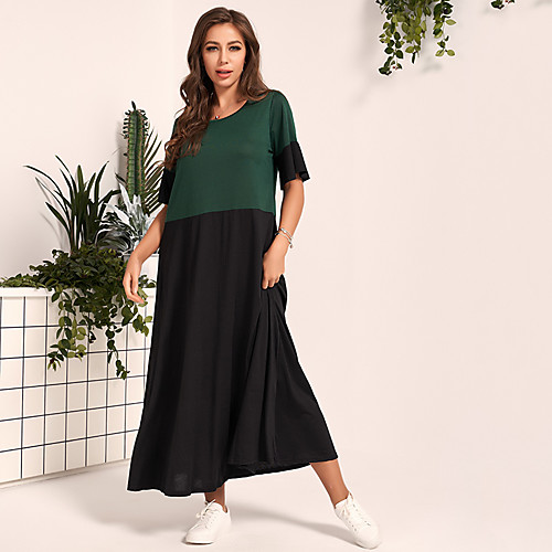 Women's Maxi Green Dress Casual Active Daily Going out Shift Color Block S M Loose
Women's Maxi Green Dress Casual Active Daily Going out Shift Color Block S M Loose