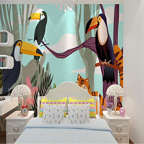 Custom self-adhesive mural wallpaper tropical big beaked bird children cartoon style suitable for bedroom children's room school party Wallpaper / Mural / Wall Cloth Room Wallcovering
Custom self-adhesive mural wallpaper tropical big beaked bird children cartoon style suitable for bedroom children's room school party Wallpaper / Mural / Wall Cloth Room Wallcovering