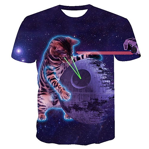 Men's Daily Going out Exaggerated T-shirt - Galaxy / 3D / Animal Cat, Print Lavender
Men's Daily Going out Exaggerated T-shirt - Galaxy / 3D / Animal Cat, Print Lavender