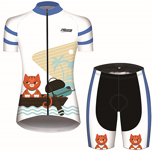 21Grams Women's Short Sleeve Cycling Jersey with Shorts Blue / White Cat Animal Coconut Tree Bike Clothing Suit Breathable 3D Pad Quick Dry Ultraviolet Resistant Sweat-wicking Sports Cat Mountain
21Grams Women's Short Sleeve Cycling Jersey with Shorts Blue / White Cat Animal Coconut Tree Bike Clothing Suit Breathable 3D Pad Quick Dry Ultraviolet Resistant Sweat-wicking Sports Cat Mountain