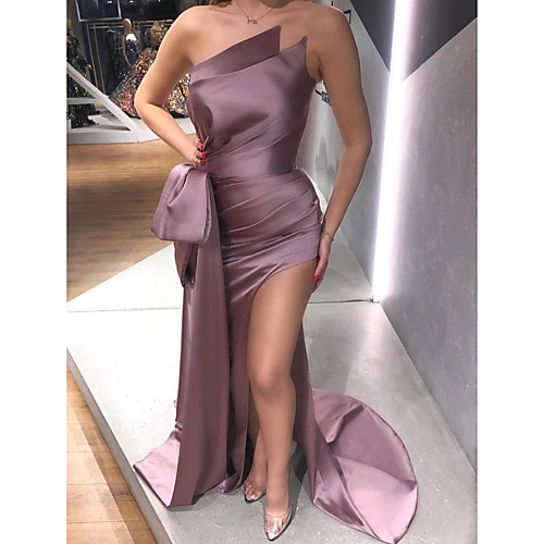 Mermaid / Trumpet Strapless Sweep / Brush Train Polyester Sexy / Purple Engagement / Formal Evening Dress with Bow(s) / Draping / Split 2020
Mermaid / Trumpet Strapless Sweep / Brush Train Polyester Sexy / Purple Engagement / Formal Evening Dress with Bow(s) / Draping / Split 2020