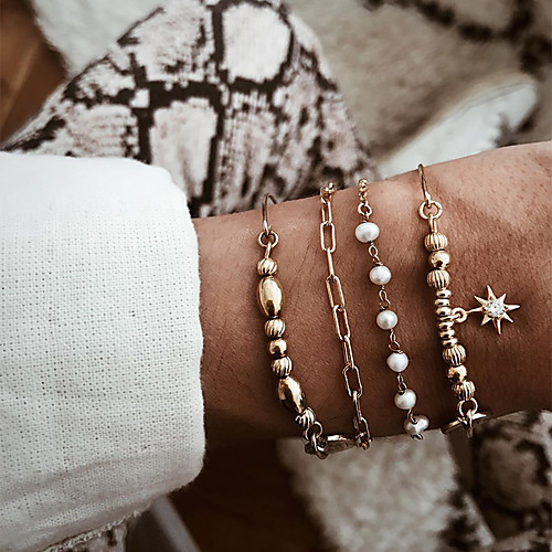 4pcs Women's Bracelet Bangles Vintage Bracelet Bracelet Layered Fashion Classic Bohemian Vintage Trendy Fashion Imitation Diamond Bracelet Jewelry Gold For Gift Date Beach Festival
4pcs Women's Bracelet Bangles Vintage Bracelet Bracelet Layered Fashion Classic Bohemian Vintage Trendy Fashion Imitation Diamond Bracelet Jewelry Gold For Gift Date Beach Festival