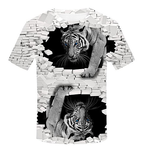 Men's Daily Holiday Punk & Gothic / Exaggerated T-shirt - Color Block / Animal Print White
Men's Daily Holiday Punk & Gothic / Exaggerated T-shirt - Color Block / Animal Print White